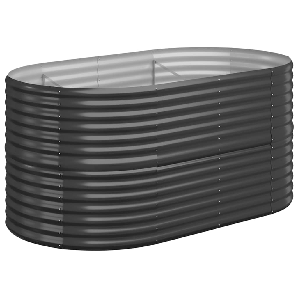 Høybed pulverlakkert stål 152x80x68 cm antrasitt
