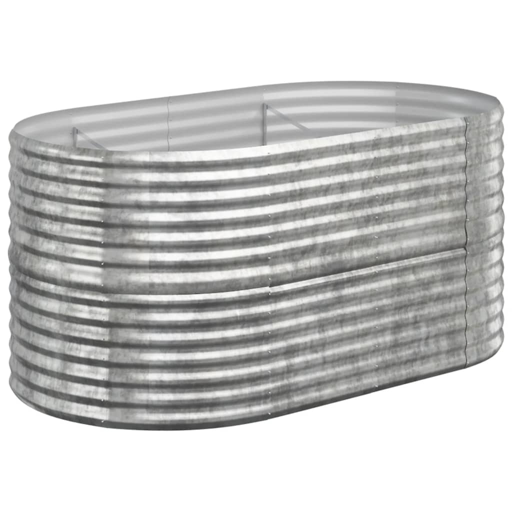 Høybed pulverlakkert stål 152x80x68 cm sølv