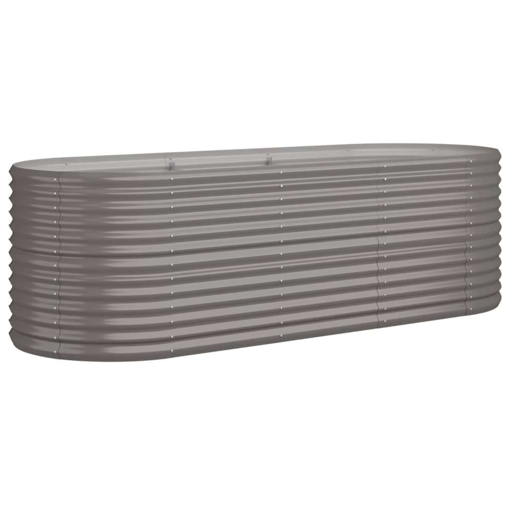 Høybed pulverlakkert stål 224x80x68 cm grå