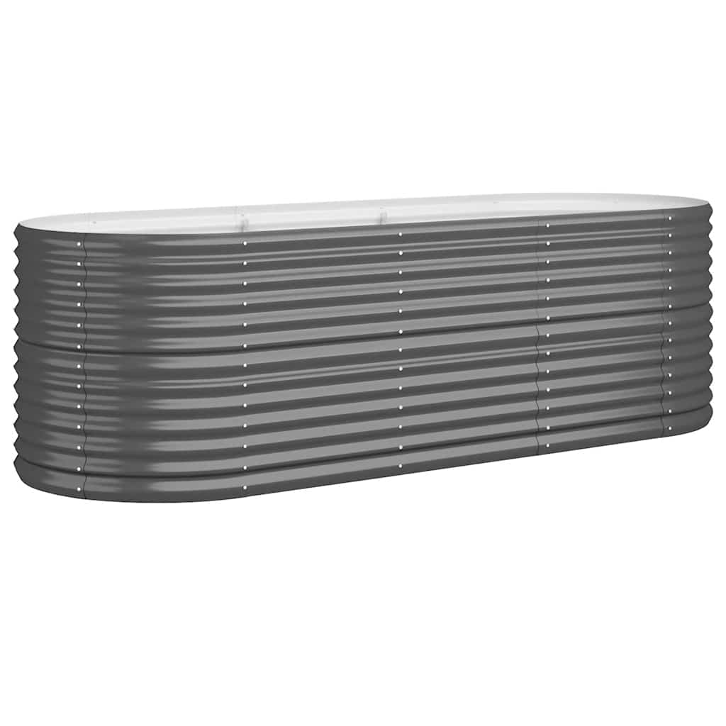 Høybed pulverlakkert stål 224x80x68 cm antrasitt