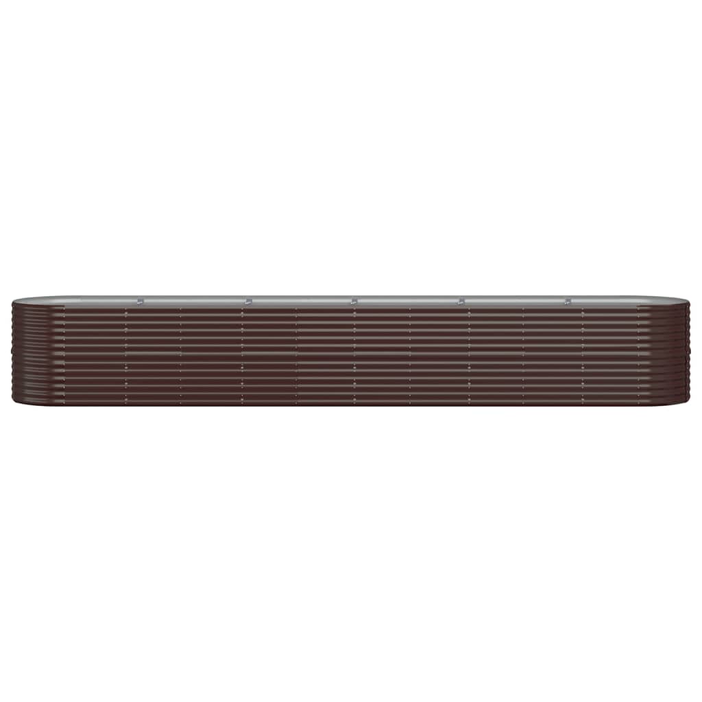 Høybed pulverlakkert stål 440x80x68 cm brun