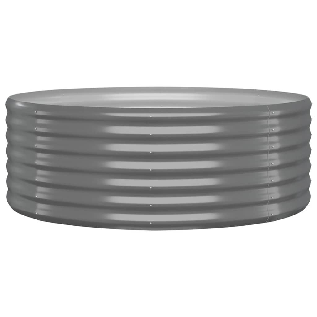 Høybed pulverlakkert stål 100x100x36 cm grå