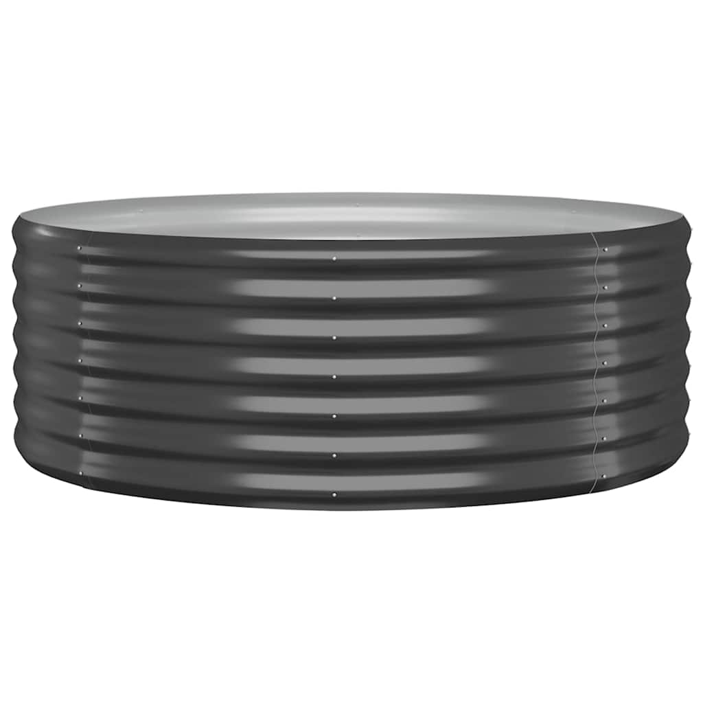 Høybed pulverlakkert stål 100x100x36 cm antrasitt