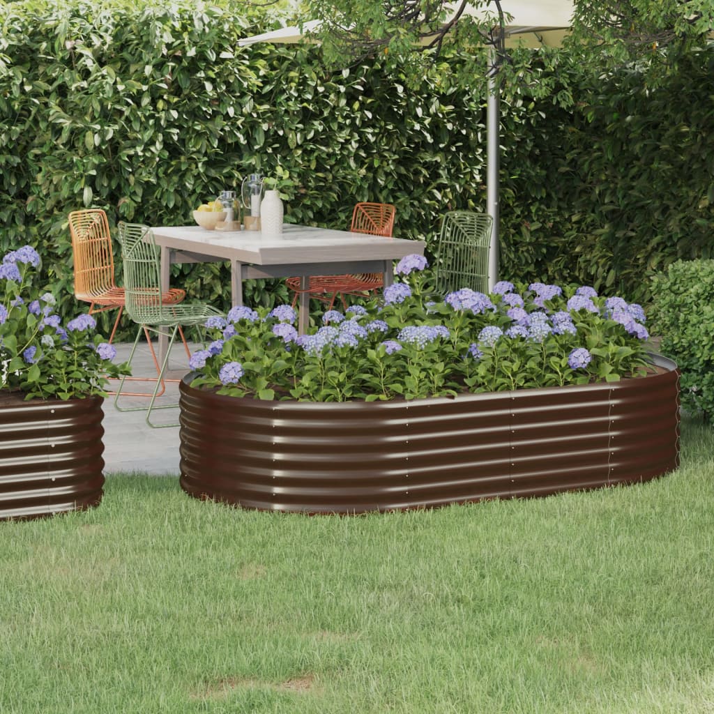 Høybed galvanisert stål 175x100x36 cm brun