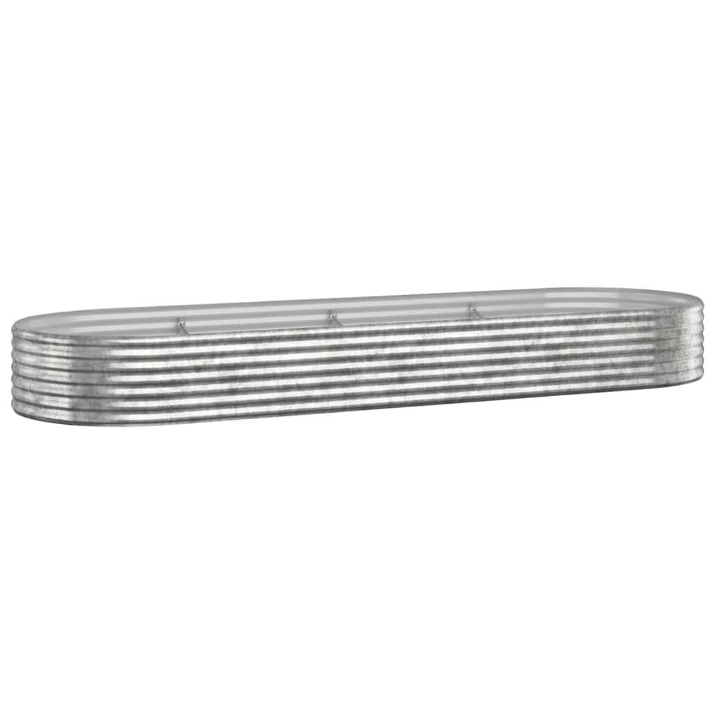 Høybed galvanisert stål 322x100x36 cm sølv