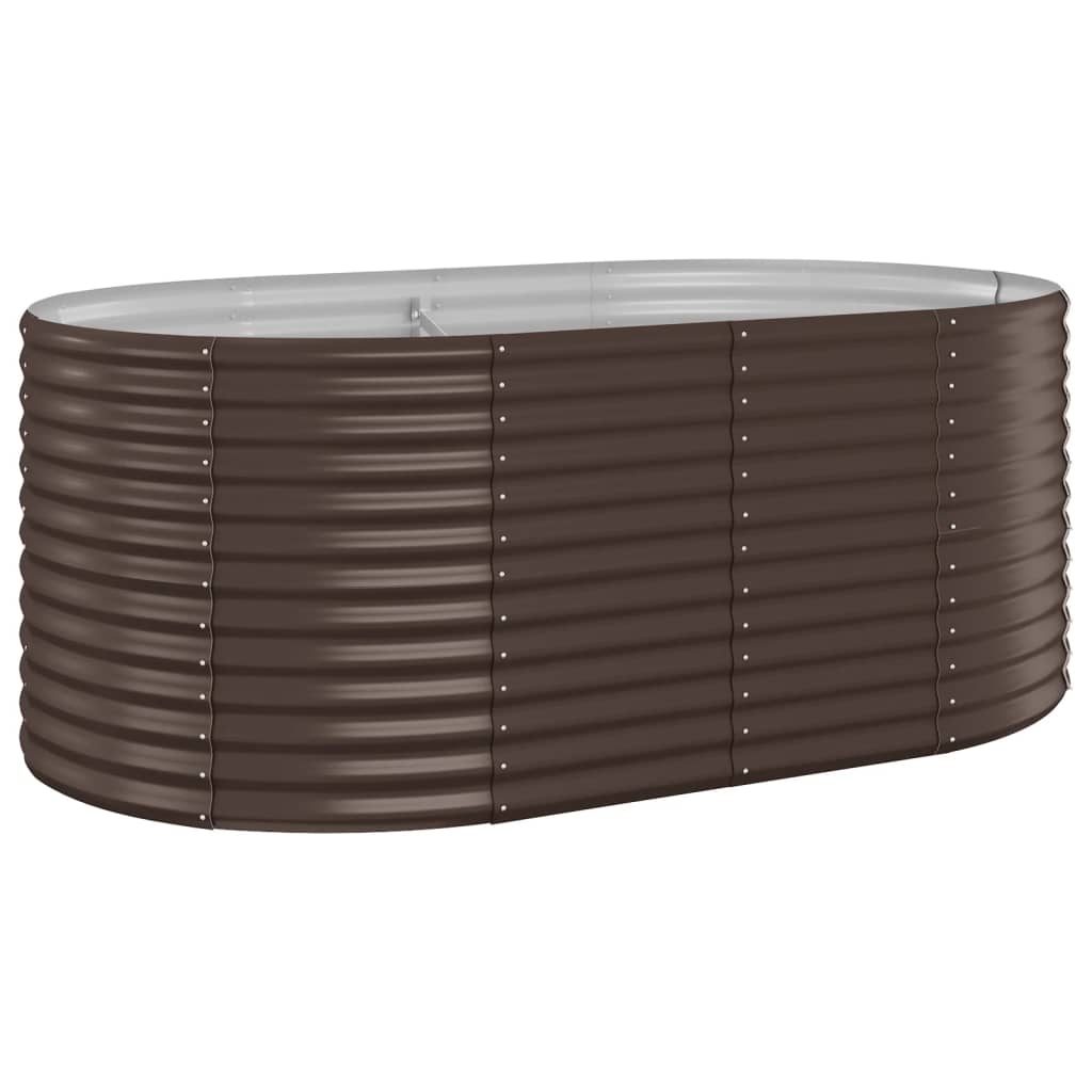 Høybed pulverlakkert stål 175x100x68 cm brun