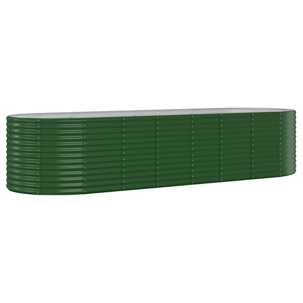 Høybed galvanisert stål 322x100x68 cm grønn