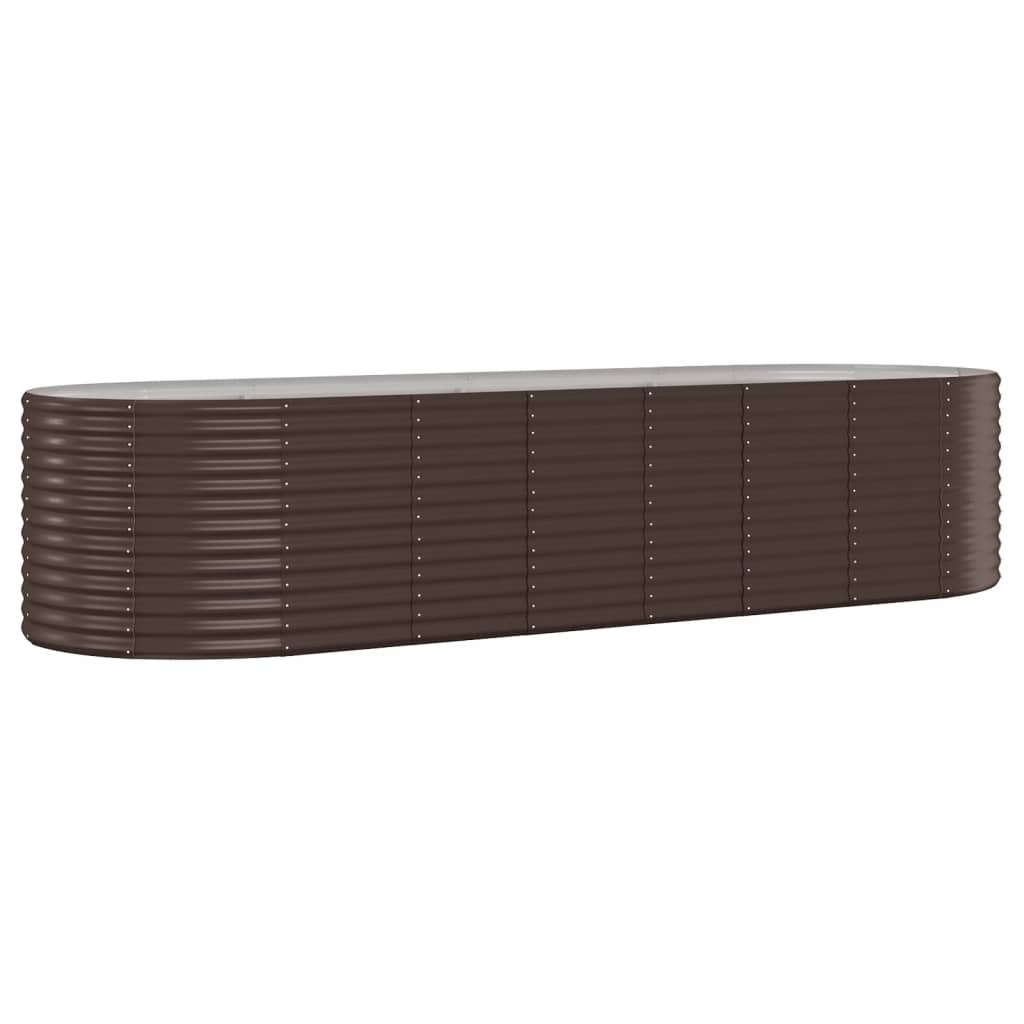 Høybed galvanisert stål 322x100x68 cm brun