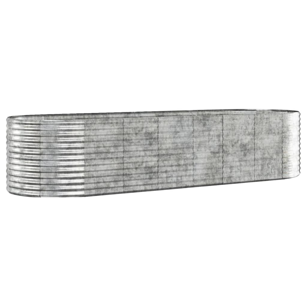 Høybed galvanisert stål 322x100x68 cm sølv