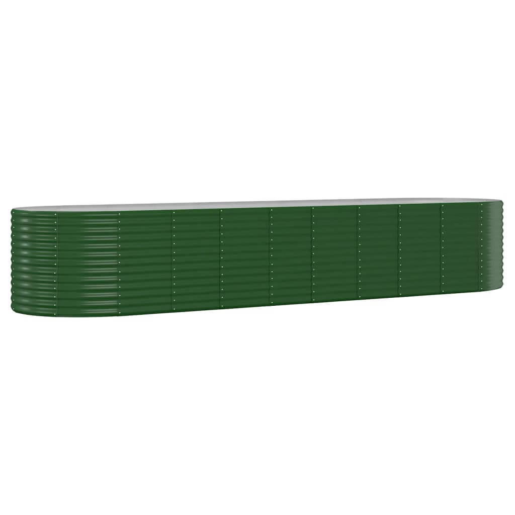 Høybed galvanisert stål 396x100x68 cm grønn