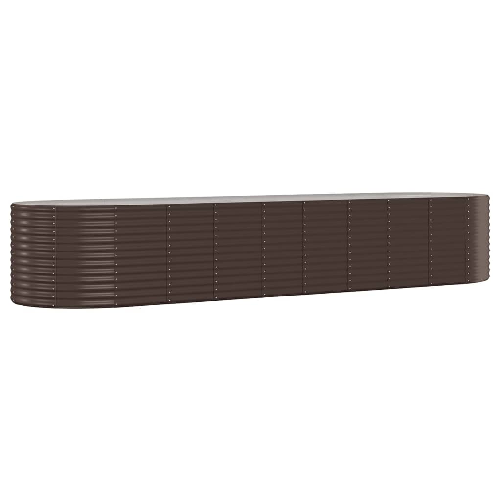 Høybed galvanisert stål 396x100x68 cm brun