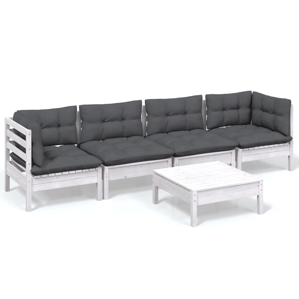 Hagesofagruppe med puter 5 deler heltre furu