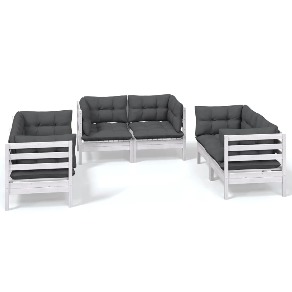 Hagesofagruppe med puter 6 deler heltre furu