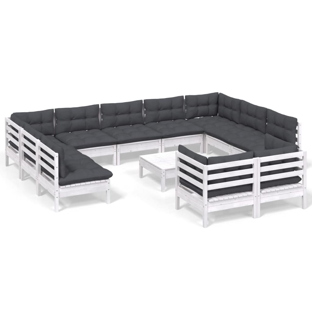 Hagesofagruppe med puter 12 deler heltre furu