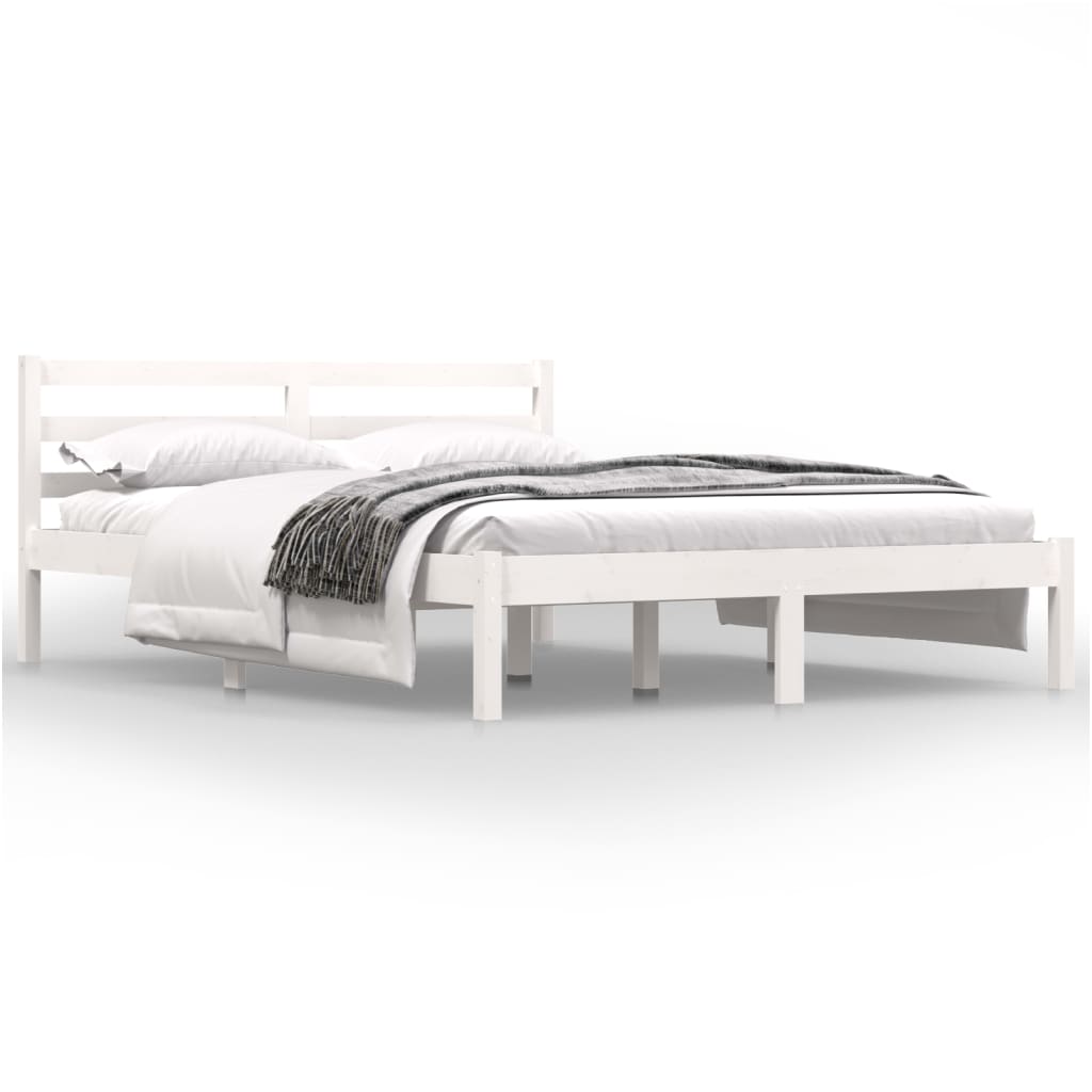 Sengeramme heltre furu 120x190 cm hvit Small Double