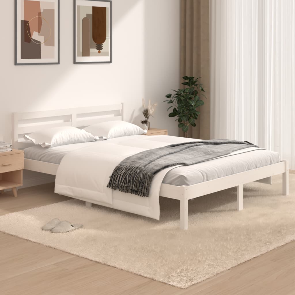 Sengeramme heltre furu 120x190 cm hvit Small Double