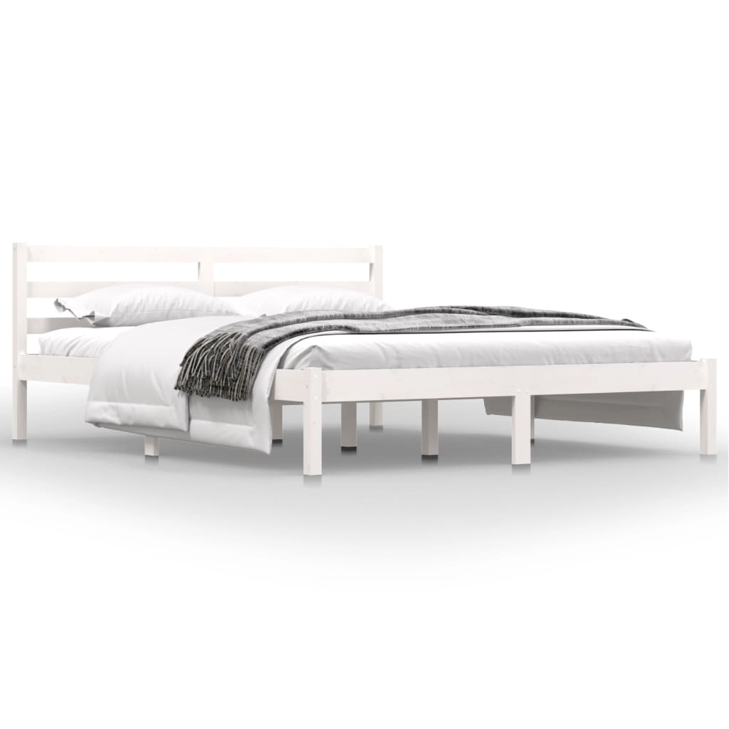 Sengeramme heltre furu 150x200 cm hvit 5FT King Size