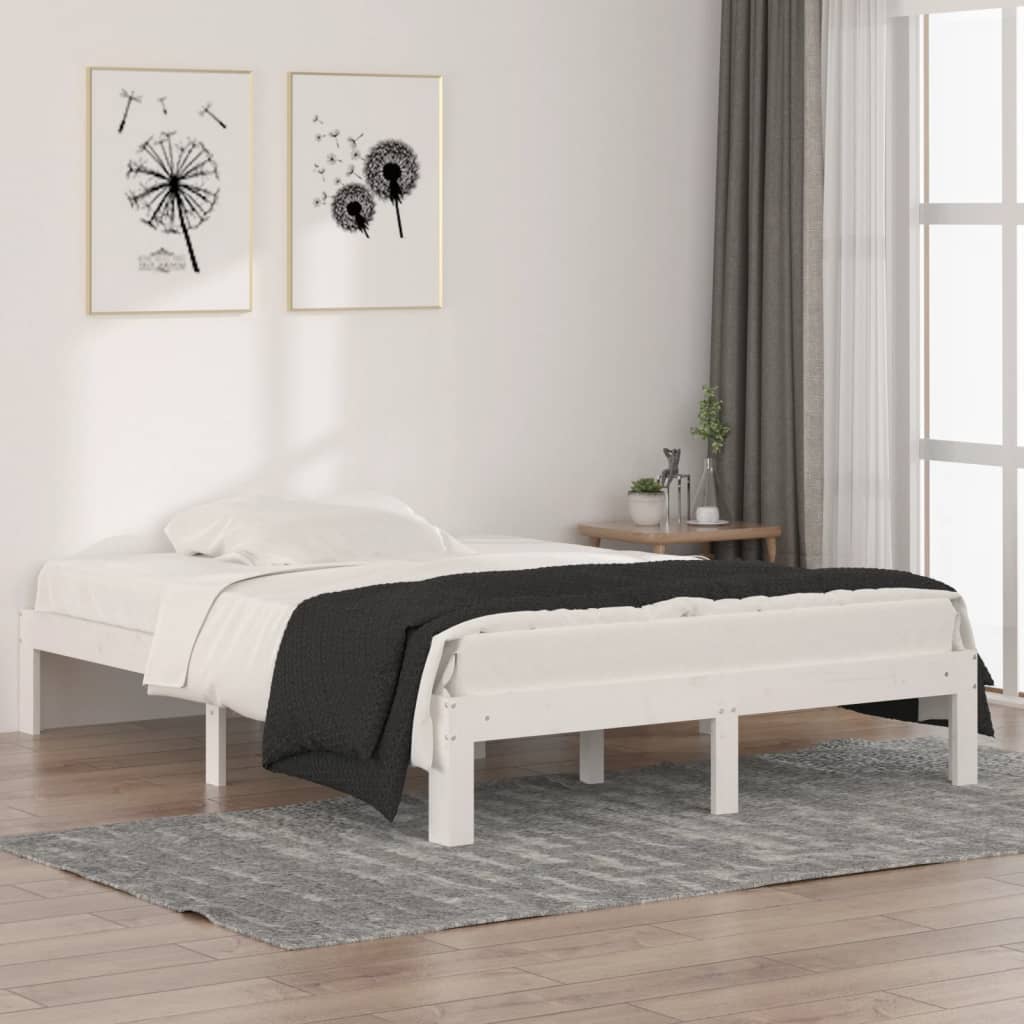Sengeramme hvit heltre 135x190 cm 4FT6 Double