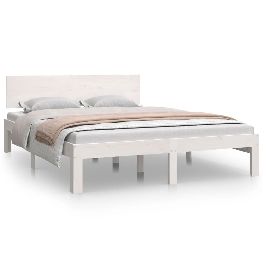 Sengeramme hvit heltre 135x190 cm 4FT6 Double