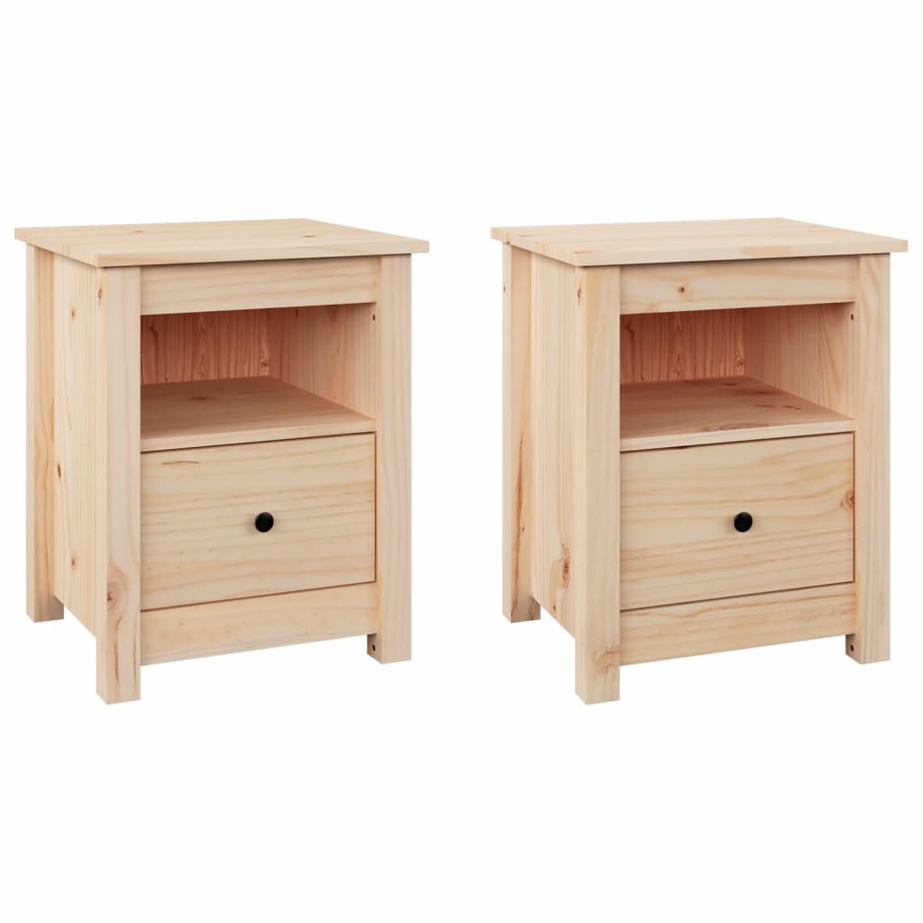 Nattbord 2 stk 40x35x49 cm heltre furu