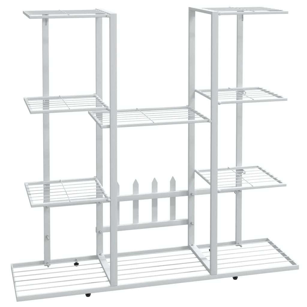 Blomsterstativ 94,5x25x89 cm hvit jern