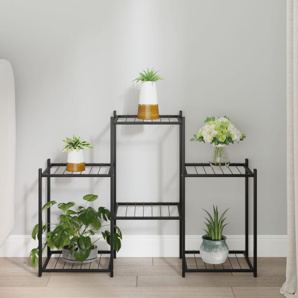 Blomsterstativ 83x25x60 cm svart jern