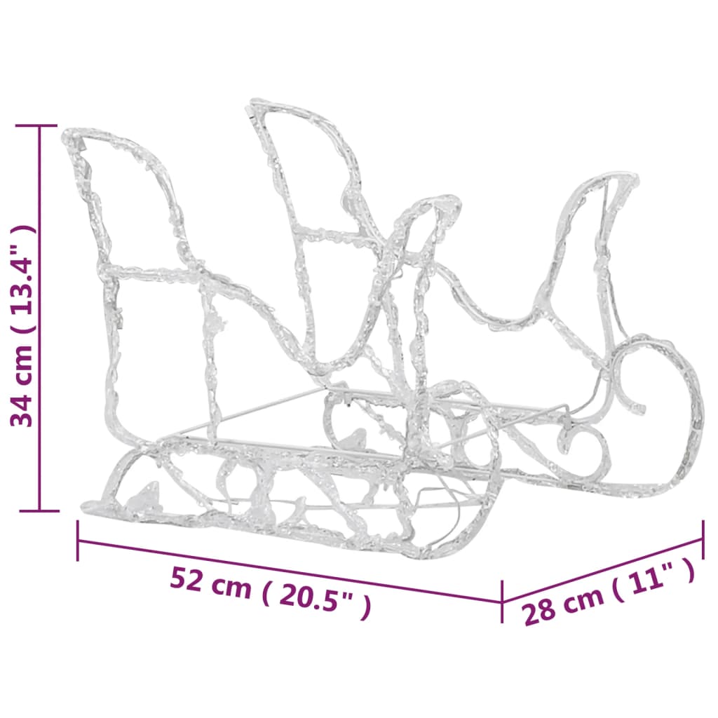 Reinsdyr og slede julepynt 320 lysdioder akryl