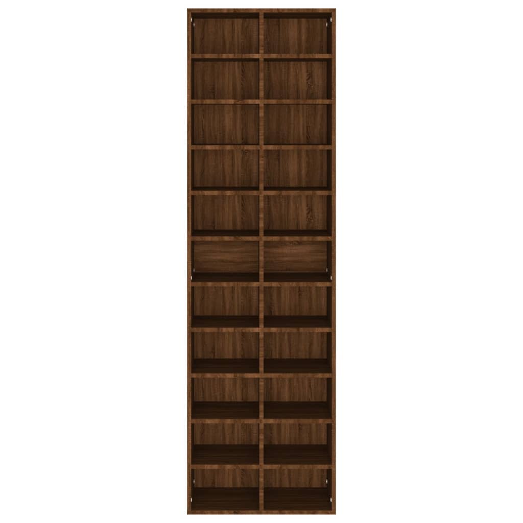 Skohylle brun eik 54x34x183 cm konstruert tre