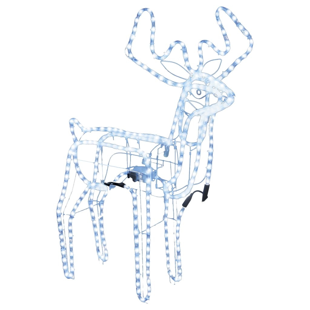 Julereinsdyrfigur bevegelig hode kaldhvit 76x42x87 cm