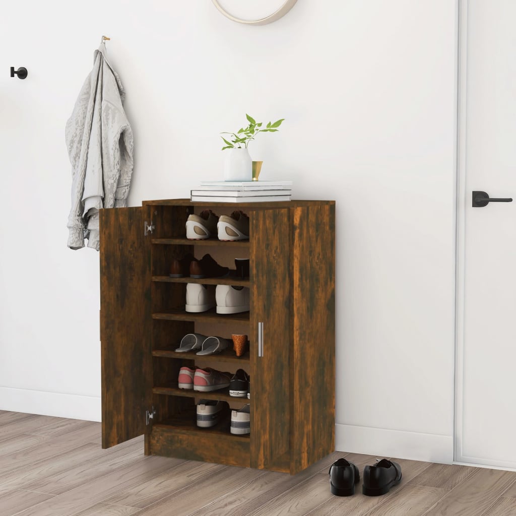 Skohylle røkt eik 60x35x92 cm konstruert tre