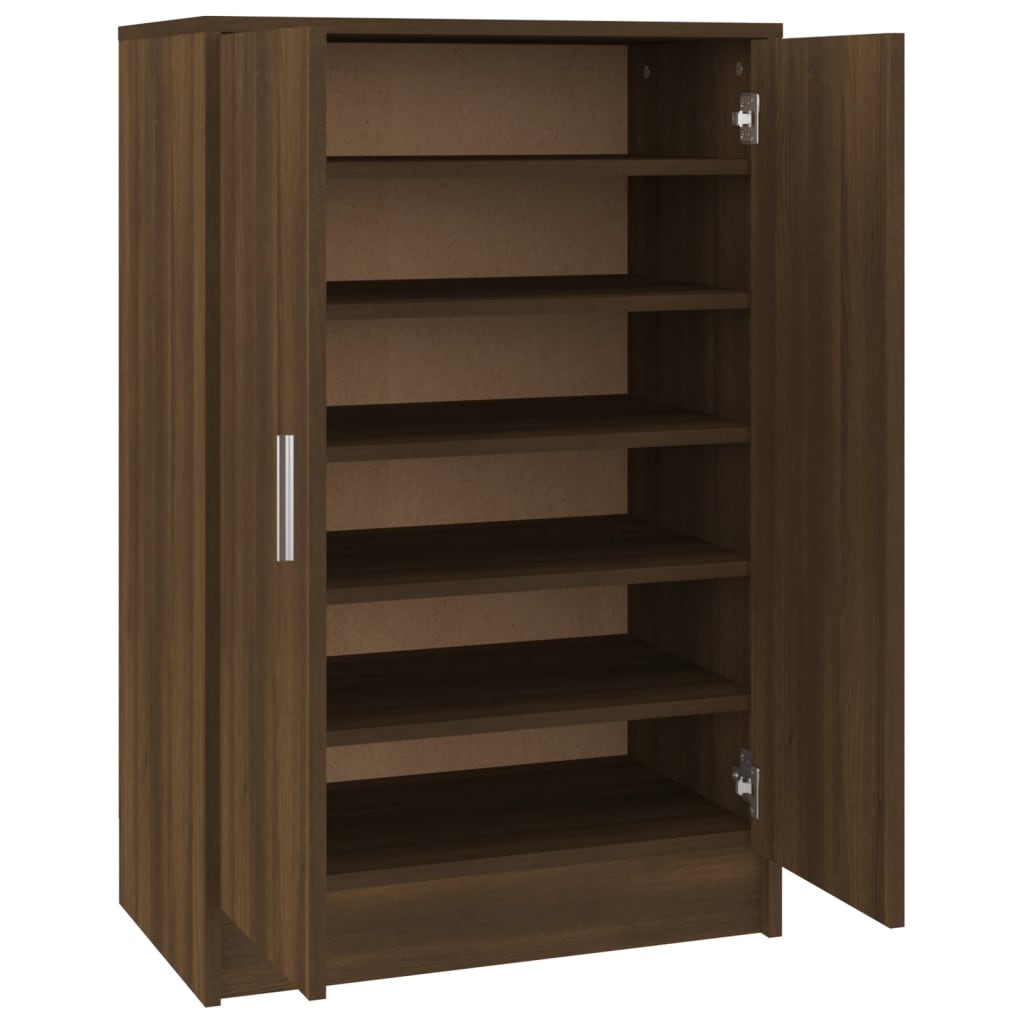Skohylle brun eik 60x35x92 cm konstruert tre