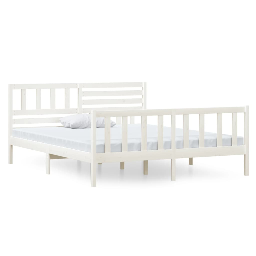 Sengeramme hvit heltre 140x190 cm hvit