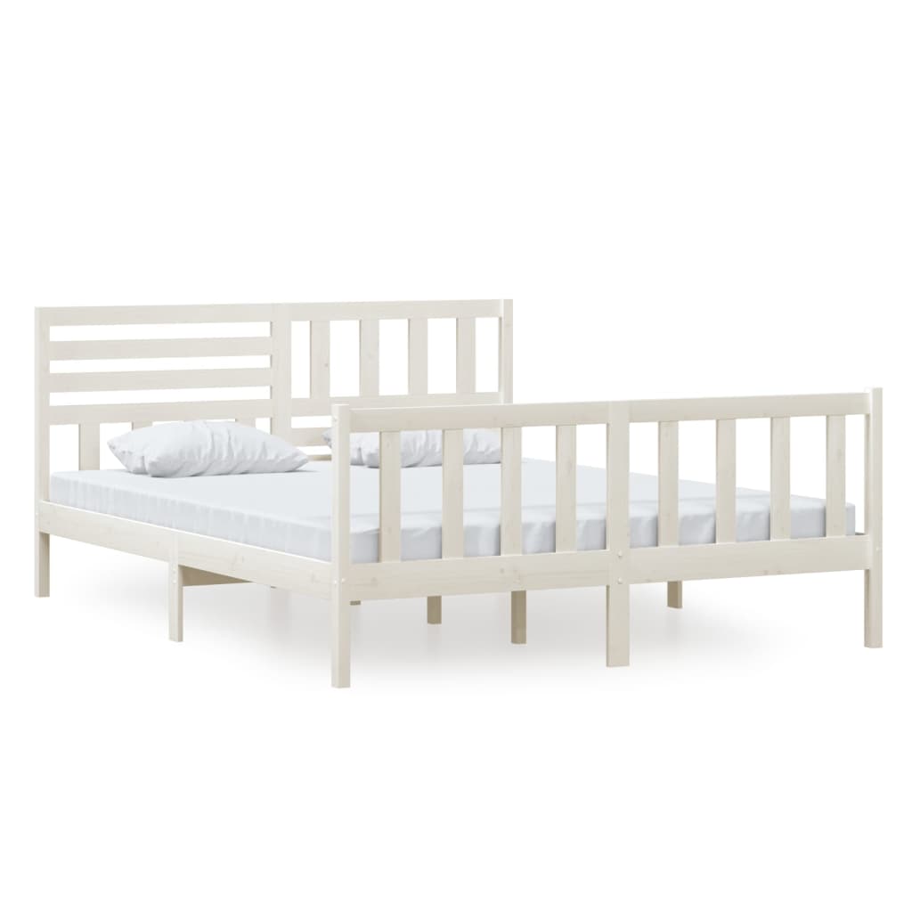 Sengeramme hvit heltre 160x200 cm
