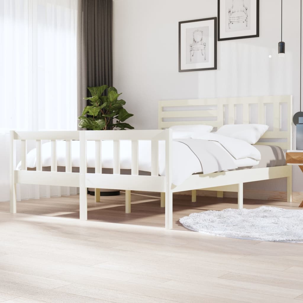 Sengeramme hvit heltre 160x200 cm