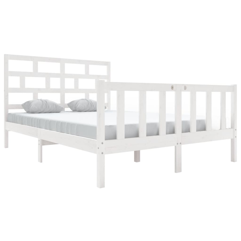 Sengeramme hvit heltre furu 140x200 cm
