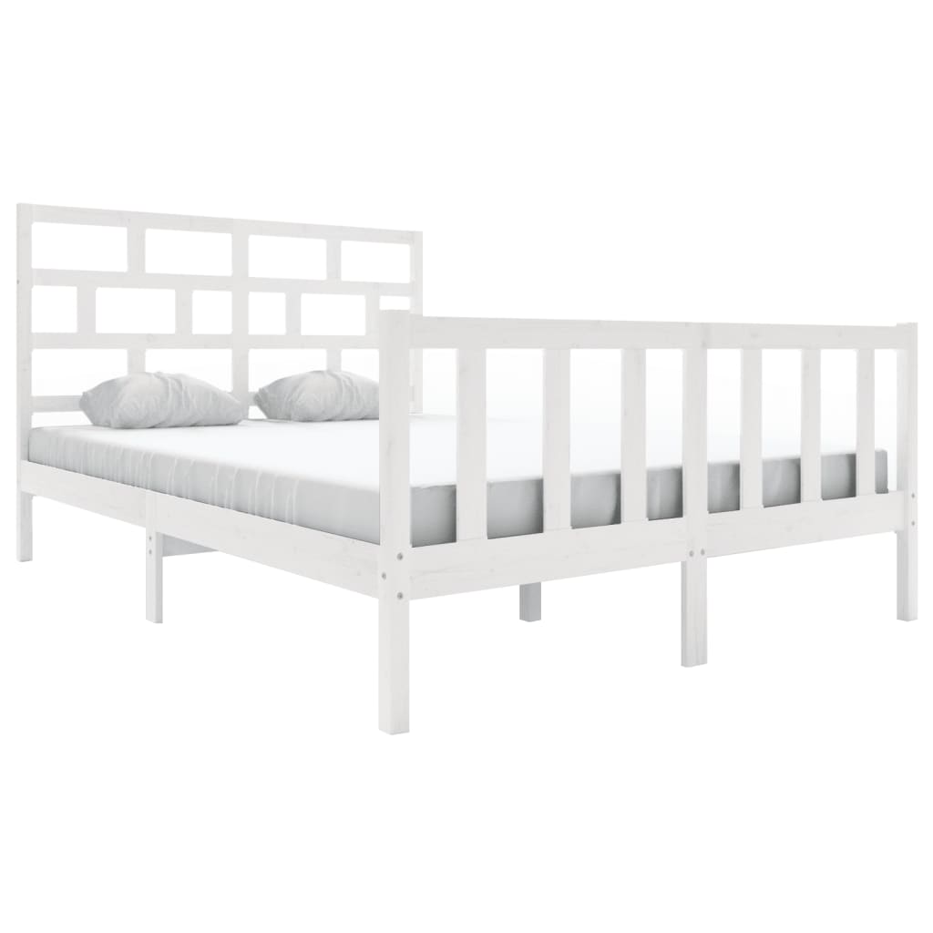 Sengeramme hvit heltre furu 160x200 cm