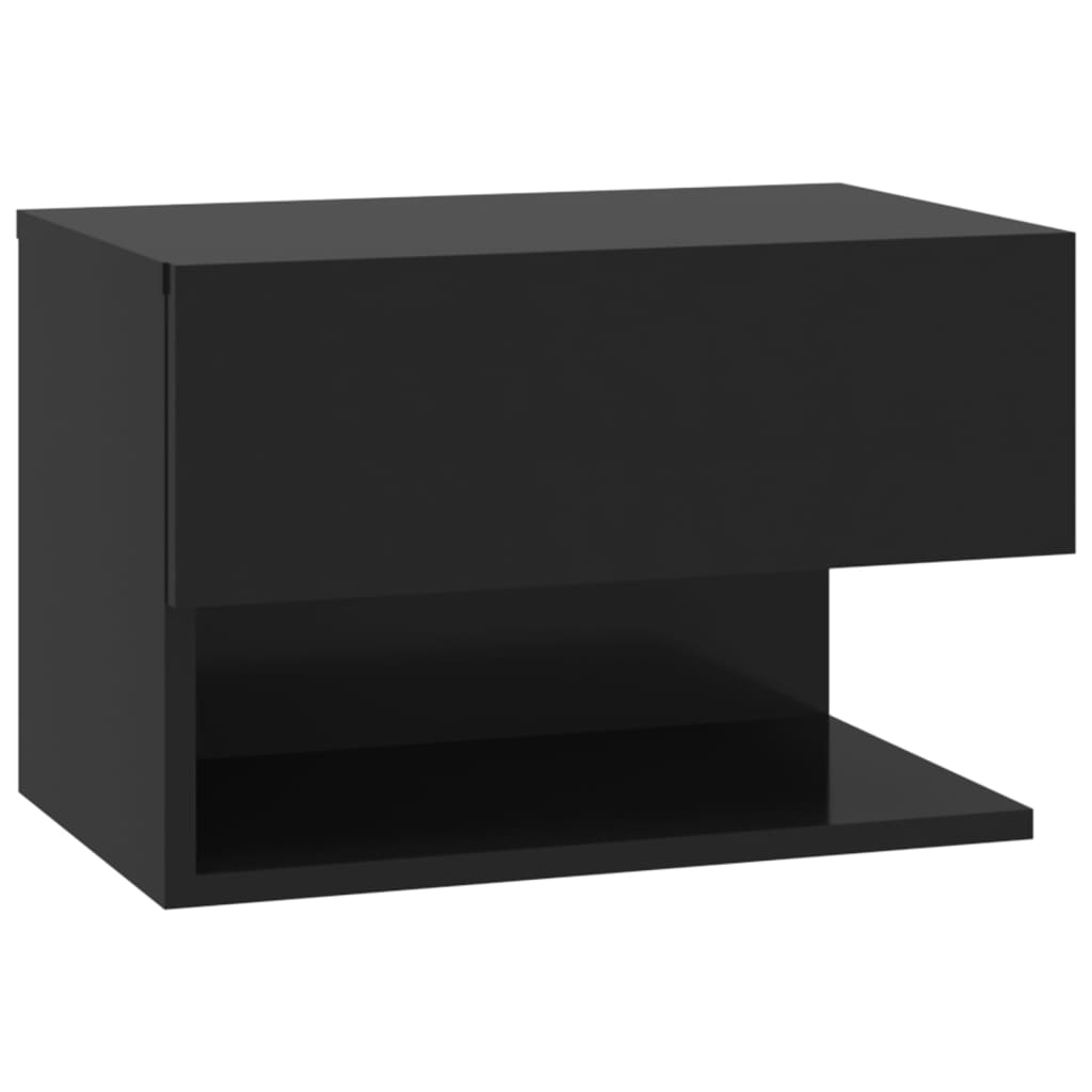 Vegghengt nattbord svart