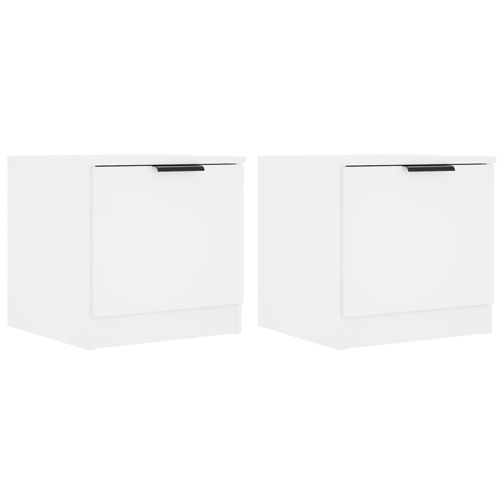 Nattbord 2 stk hvit 40x39x40 cm