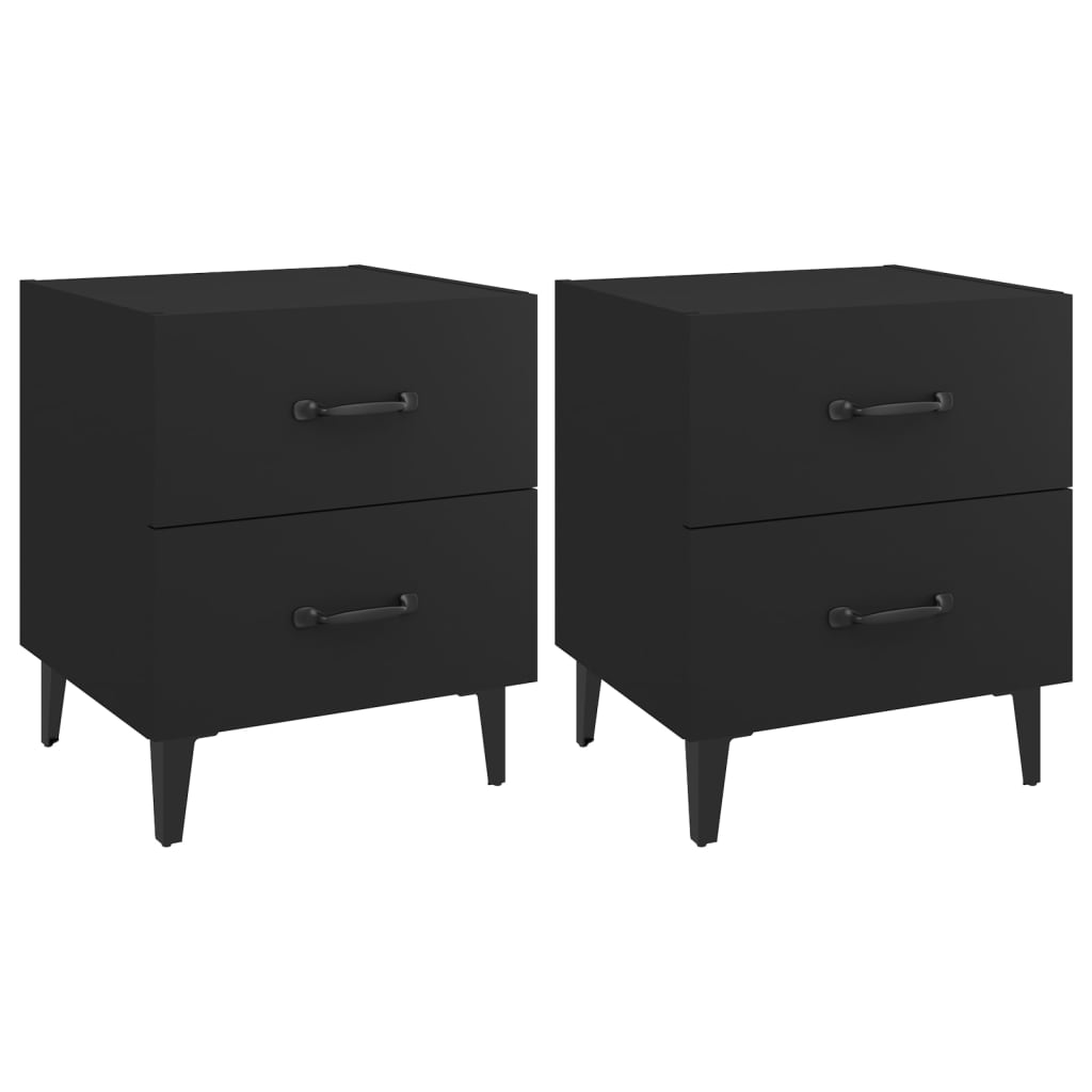 Nattbord 2 stk svart 40x35x47,5 cm