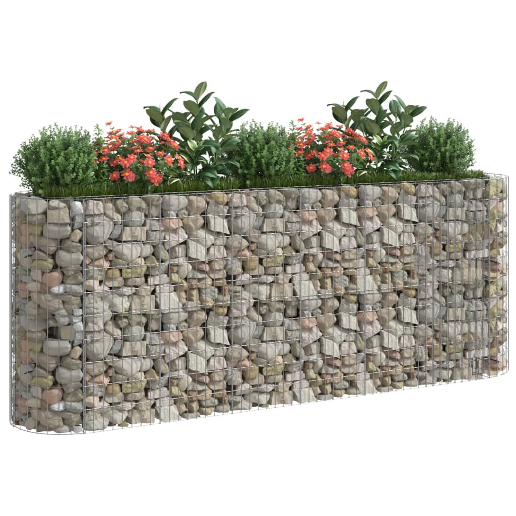 Gabion høybed galvanisert jern 260x50x100 cm