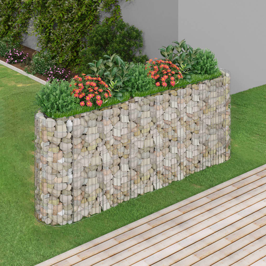 Gabion høybed galvanisert jern 260x50x100 cm