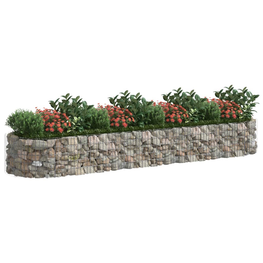 Gabion høybed galvanisert jern 400x100x50 cm