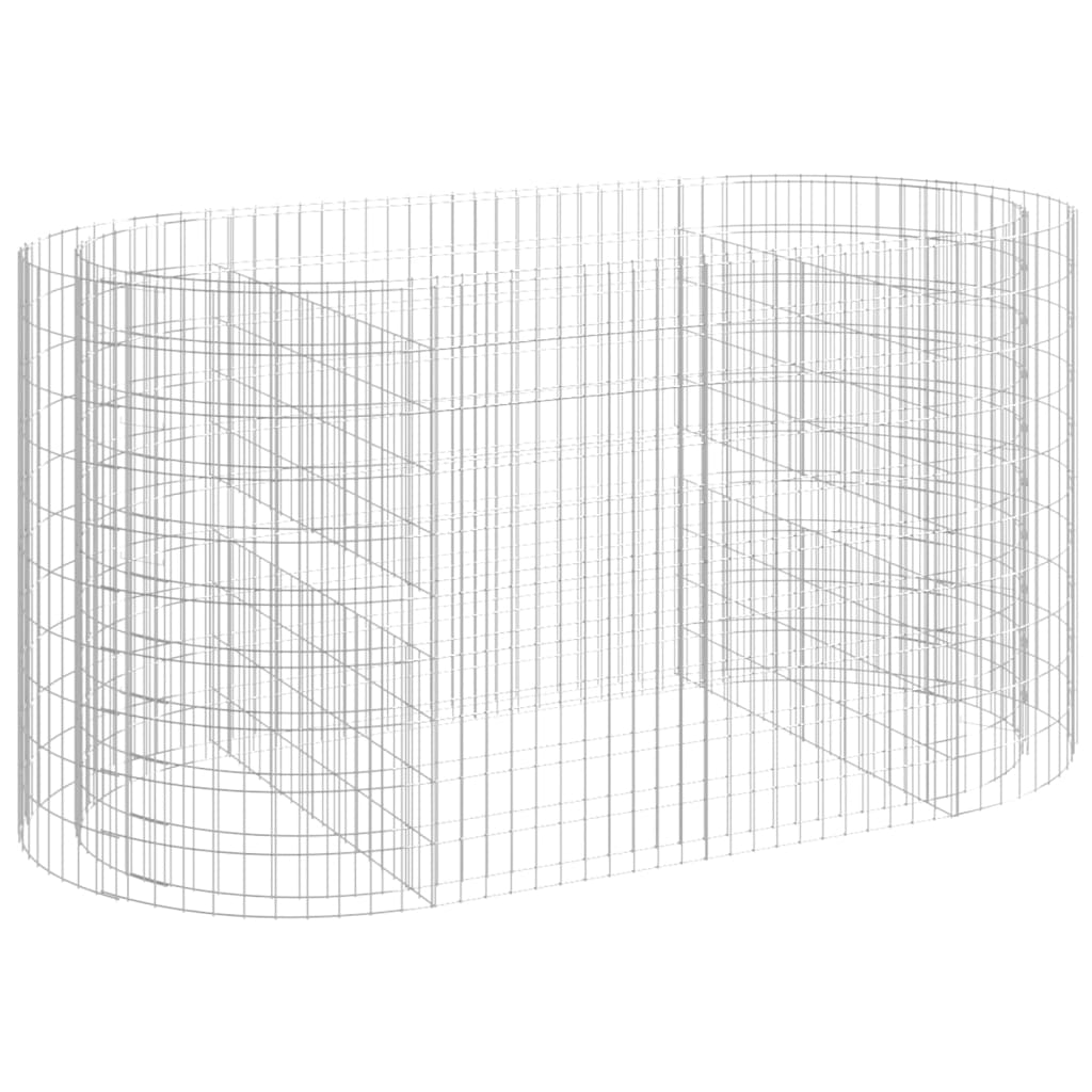 Gabion høybed galvanisert jern 200x100x100 cm