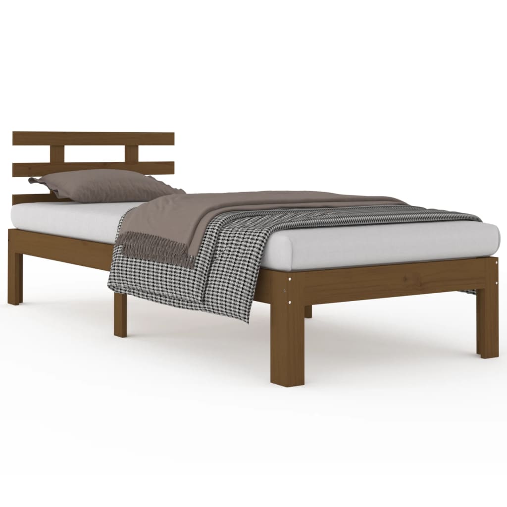 Sengeramme honningbrun heltre 100x200 cm