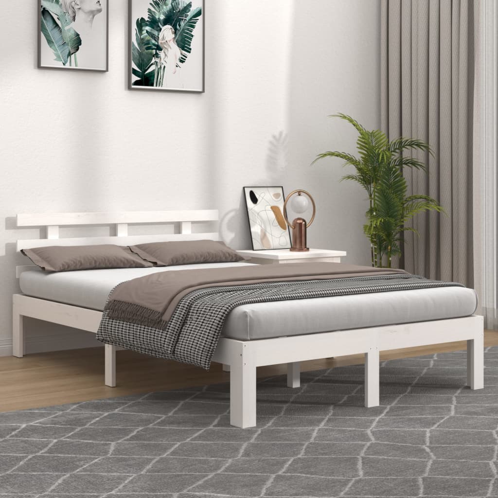 Sengeramme hvit heltre 150x200 cm 5FT King Size