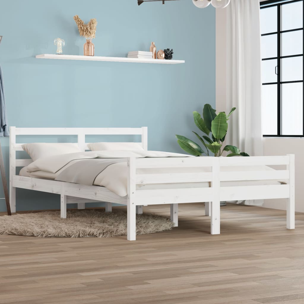 Sengeramme hvit heltre 140x200 cm