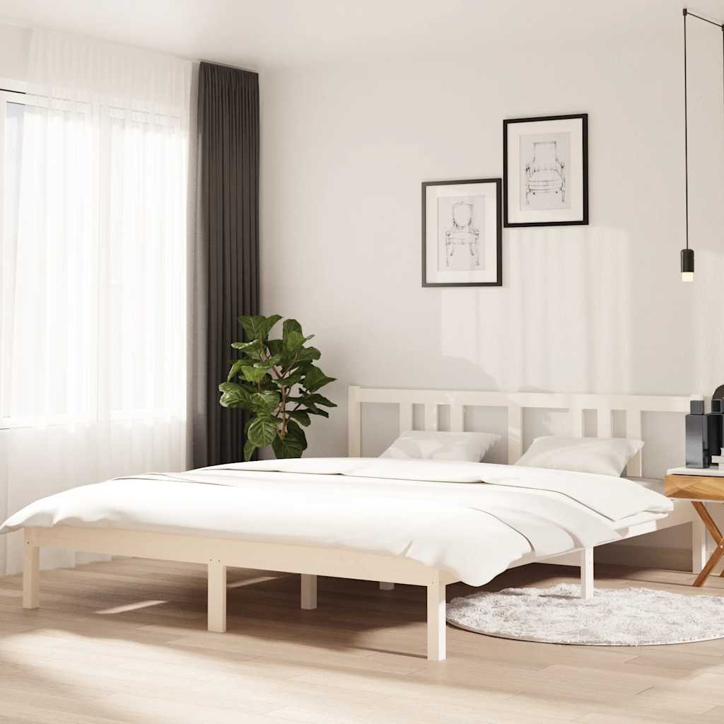 Sengeramme hvit heltre 160x200 cm