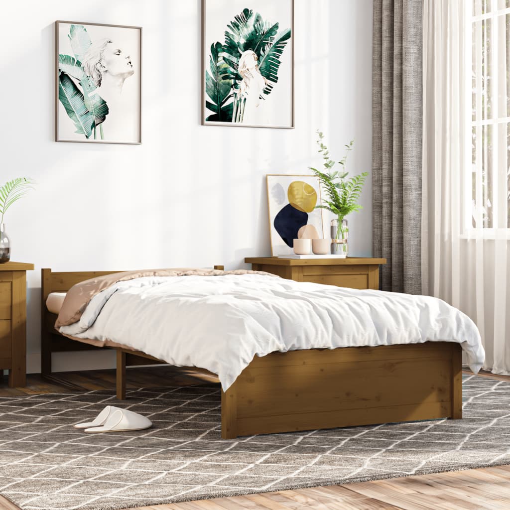 Sengeramme honningbrun heltre 75x190 cm 2FT6 Small Single