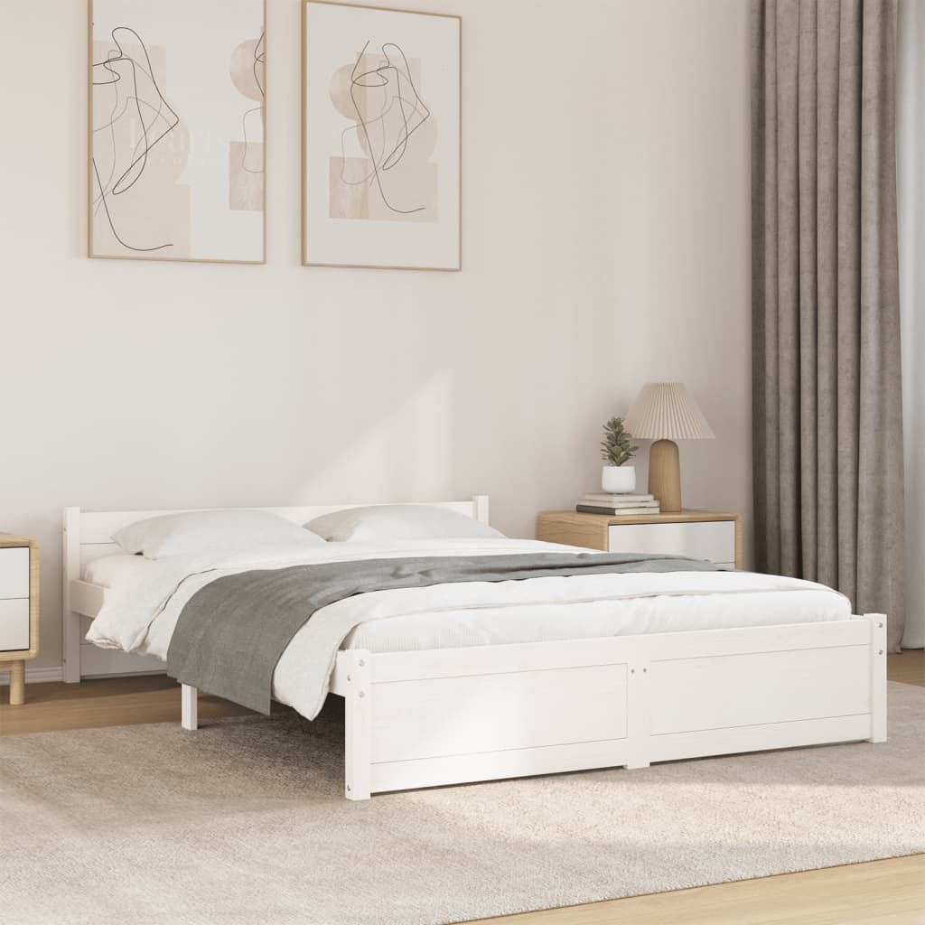 Sengeramme hvit heltre 140x200 cm