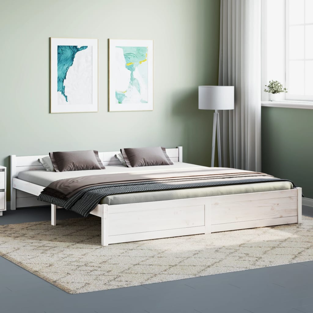 Sengeramme hvit heltre 180x200 cm Super King